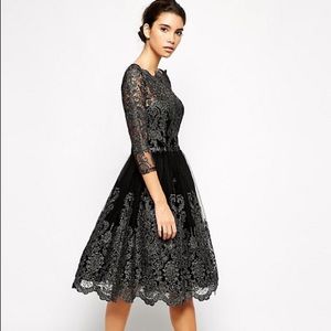 Chi Chi London Black and Silver cocktail dress